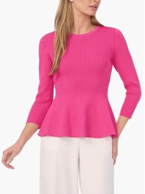 HALOGEN Rib Peplum Sweater